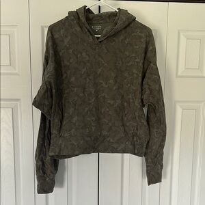 Athleta Camo Green Hooded Sweatshirt